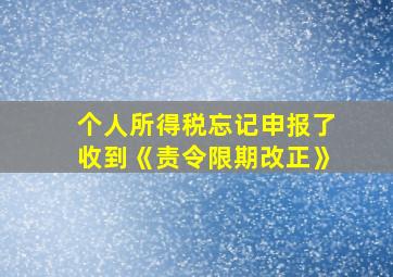 个人所得税忘记申报了收到《责令限期改正》