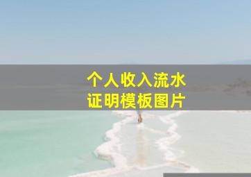 个人收入流水证明模板图片