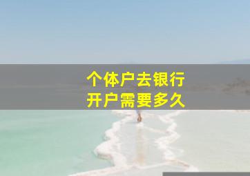 个体户去银行开户需要多久