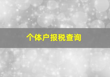 个体户报税查询