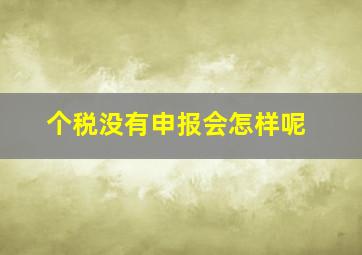 个税没有申报会怎样呢