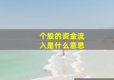 个股的资金流入是什么意思