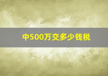 中500万交多少钱税