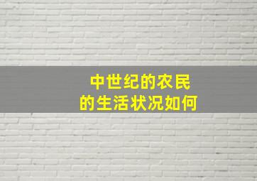 中世纪的农民的生活状况如何