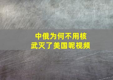 中俄为何不用核武灭了美国呢视频