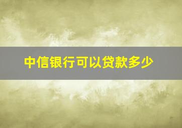 中信银行可以贷款多少