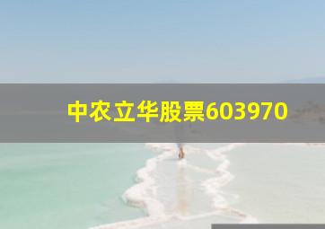 中农立华股票603970