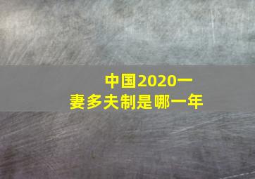 中国2020一妻多夫制是哪一年