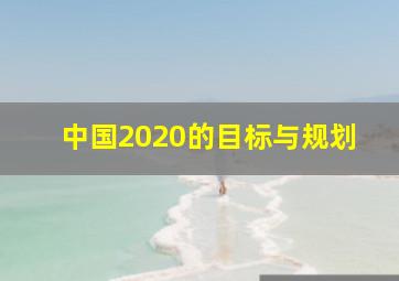 中国2020的目标与规划