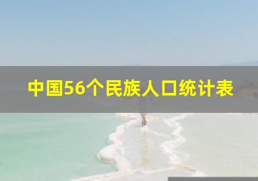 中国56个民族人口统计表