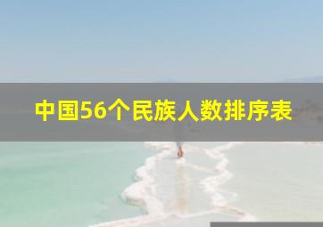 中国56个民族人数排序表