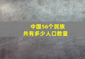 中国56个民族共有多少人口数量