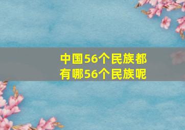 中国56个民族都有哪56个民族呢