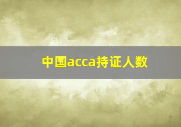 中国acca持证人数