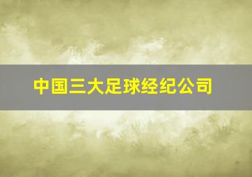 中国三大足球经纪公司