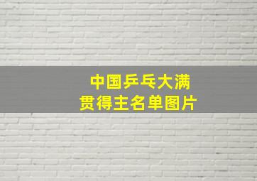 中国乒乓大满贯得主名单图片