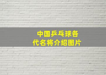 中国乒乓球各代名将介绍图片