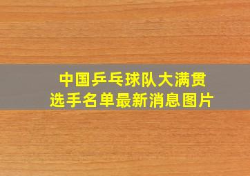 中国乒乓球队大满贯选手名单最新消息图片