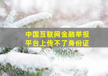 中国互联网金融举报平台上传不了身份证