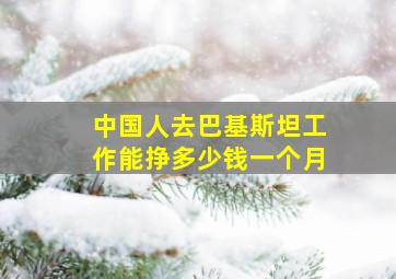 中国人去巴基斯坦工作能挣多少钱一个月