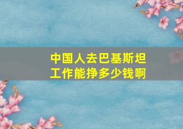 中国人去巴基斯坦工作能挣多少钱啊