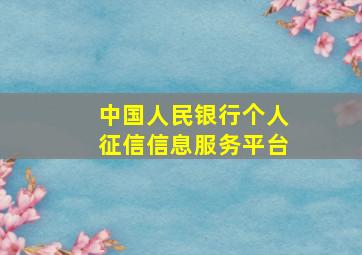 中国人民银行个人征信信息服务平台