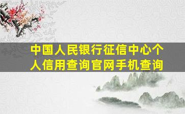 中国人民银行征信中心个人信用查询官网手机查询