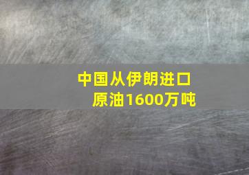 中国从伊朗进口原油1600万吨