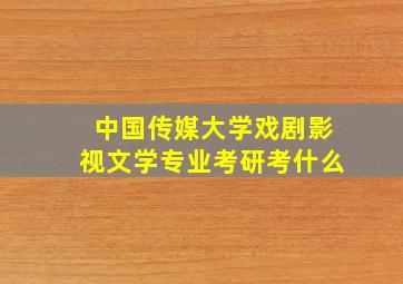 中国传媒大学戏剧影视文学专业考研考什么