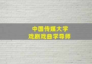 中国传媒大学戏剧戏曲学导师