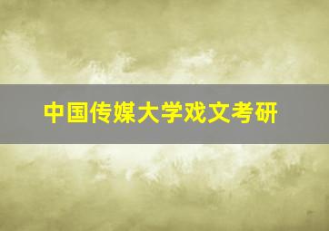 中国传媒大学戏文考研