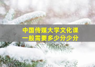 中国传媒大学文化课一般需要多少分少分