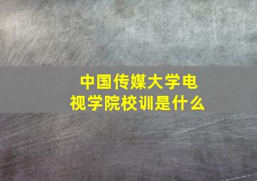 中国传媒大学电视学院校训是什么