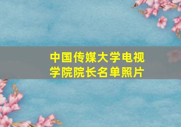 中国传媒大学电视学院院长名单照片