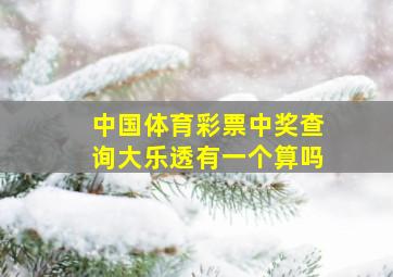 中国体育彩票中奖查询大乐透有一个算吗