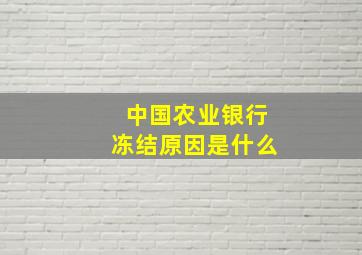 中国农业银行冻结原因是什么