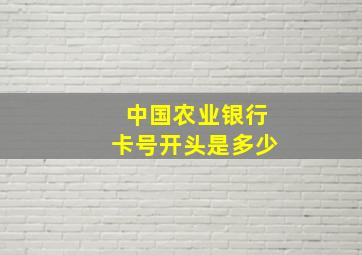 中国农业银行卡号开头是多少