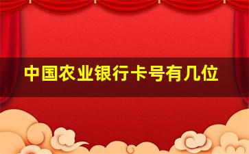 中国农业银行卡号有几位