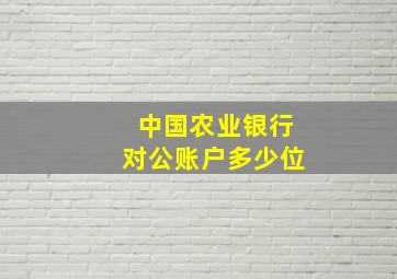 中国农业银行对公账户多少位