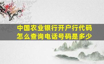 中国农业银行开户行代码怎么查询电话号码是多少