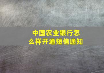 中国农业银行怎么样开通短信通知