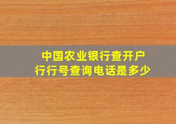 中国农业银行查开户行行号查询电话是多少