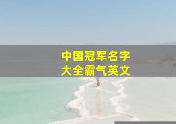 中国冠军名字大全霸气英文