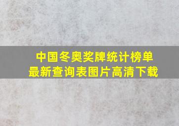 中国冬奥奖牌统计榜单最新查询表图片高清下载