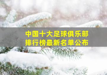 中国十大足球俱乐部排行榜最新名单公布