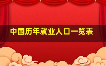 中国历年就业人口一览表