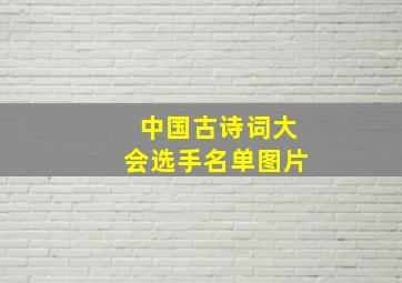 中国古诗词大会选手名单图片