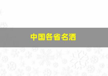 中国各省名洒