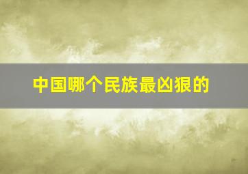 中国哪个民族最凶狠的