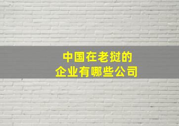 中国在老挝的企业有哪些公司